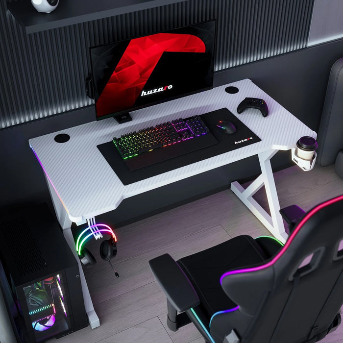 Huzaro Hero 2.3 RGB Gaming Desk white