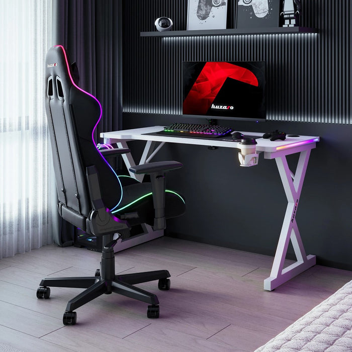 Huzaro Hero 2.3 RGB Gaming Desk white