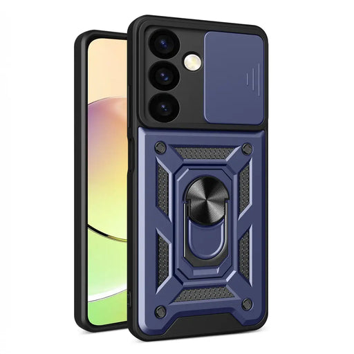 Hybrid Armor Camshield armored case for Samsung Galaxy A35 with camera cover - blue - Cell phone cases