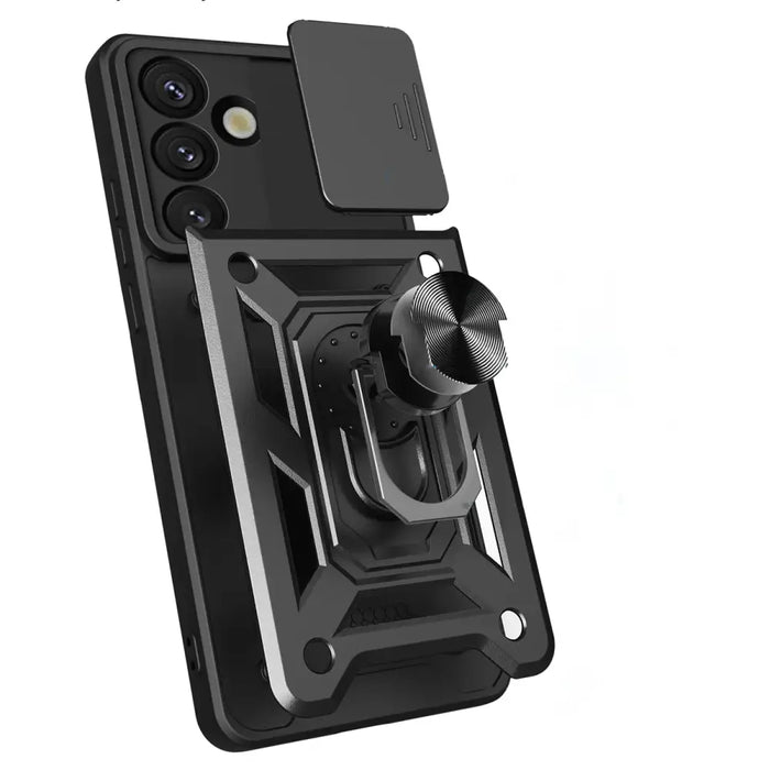 Hybrid Armor Camshield Armored Case with Stand and Camera Cover for Xiaomi 15 5G - Black - Cell phone cases