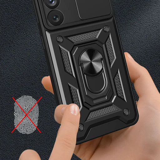 Hybrid Armor Camshield case for Samsung Galaxy A34 5G armored case with camera cover pink - Cell phone cases
