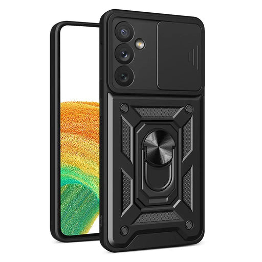 Hybrid Armor Camshield case for Samsung Galaxy A34 5G armored case with camera cover black - Cell phone cases