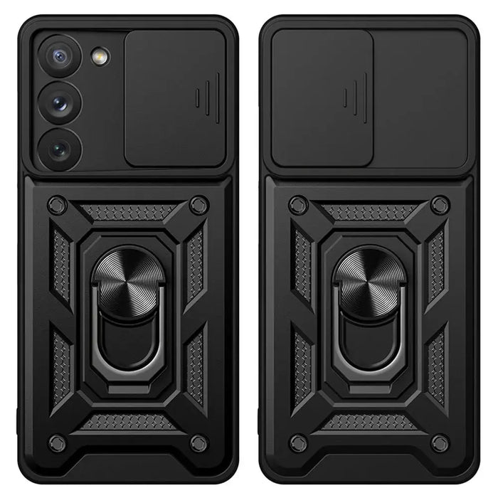 Hybrid Armor Camshield case for Samsung Galaxy S23+ armored case with camera cover pink - Cell phone cases