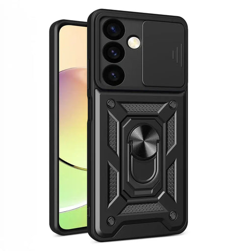Hybrid Armor Camshield Case for Xiaomi POCO C65 / Redmi 13C Armored Case with Camera Protector - Black - Cell phone