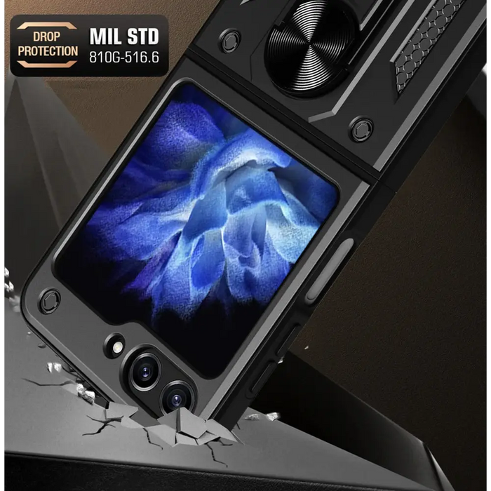 Hybrid Armor Camshield Case for Z Flip 5 5G with Camera Protector - Pink - Cell phone cases and covers<<<HurtelXML