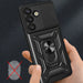 Hybrid Armor Camshield Case with Stand and Camera Cover for Samsung Galaxy M06 5G / F06 5G - Black - Cell phone cases
