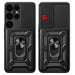 Hybrid Armor Camshield with Camera Cover and Metal Ring for Samsung Galaxy S25 Ultra - Black - Cell phone cases