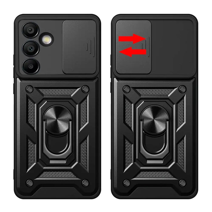 Hybrid Armor Camshield with Stand and Camera Cover for Samsung Galaxy A56 - Black - Cell phone cases