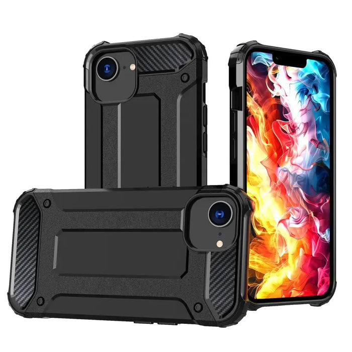Hybrid Armor Case for iPhone 16e - Black - Cell phone cases and covers<<<HurtelXML