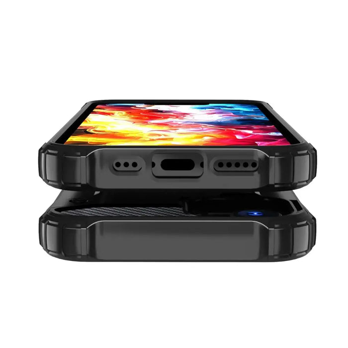 Hybrid Armor Case for iPhone 16e - Black - Cell phone cases and covers<<<HurtelXML