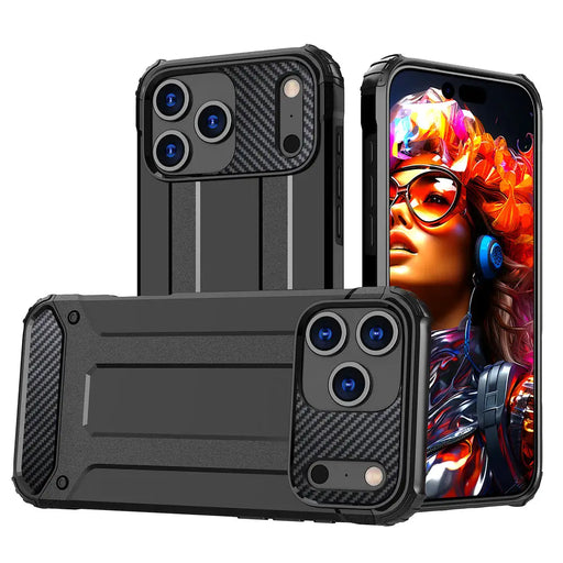 Hybrid Armor Case for iPhone 17 Pro Max - Black - Cell phone cases and covers<<<HurtelXML