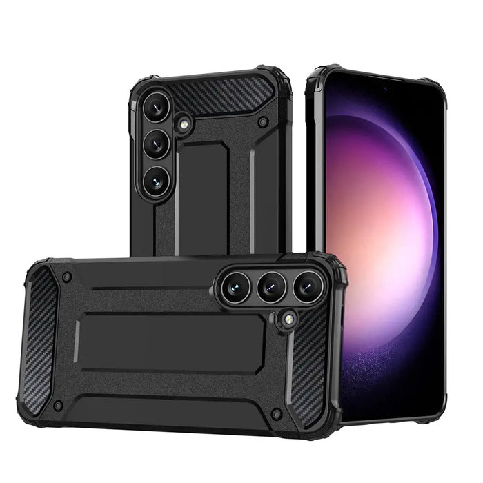 Hybrid Armor Case for Samsung Galaxy A16 / A16 5G Armored Hybrid Case - Black - Cell phone cases and covers<<<HurtelXML