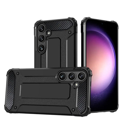 Hybrid Armor Case for Samsung Galaxy S25 Hybrid Armored Case - Black - Cell phone cases and covers<<<HurtelXML