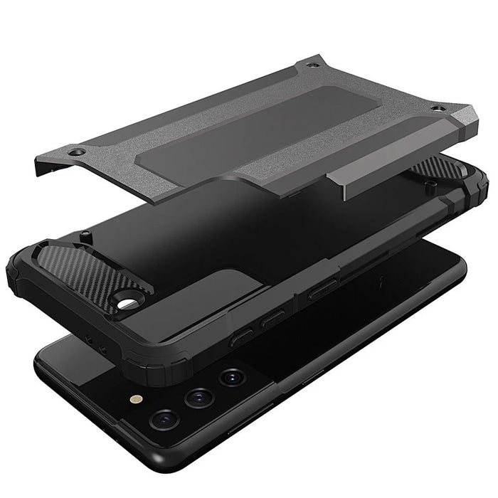 Hybrid Armor Case Tough Rugged Cover for Samsung Galaxy S22 Ultra black - Cell phone cases and covers<<<HurtelXML