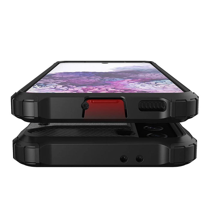 Hybrid Armor Case Tough Rugged Cover for Samsung Galaxy S22 Ultra black - Cell phone cases and covers<<<HurtelXML