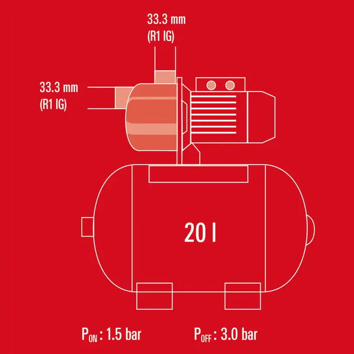 HYDROPHORIC PUMP EINHELL GC-WW 6036 - Хидрофорни помпи<<<Помпи<<<Градина<<<Praktiker&&&Хидрофорни