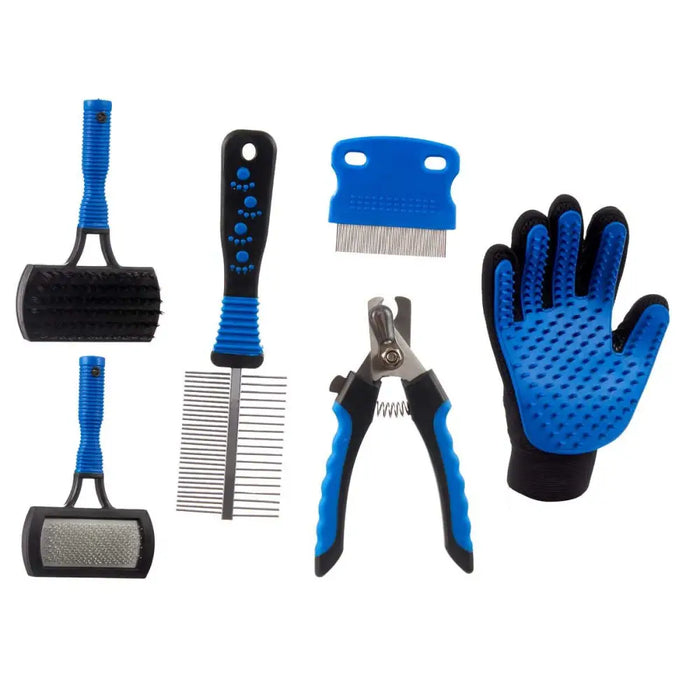 Hygiene set Mascow Blue Polyester Cloth TPR Pets (8 Units) - Домашни Животни<<<Дом Градина<<<BigBuy&&&Здраве и