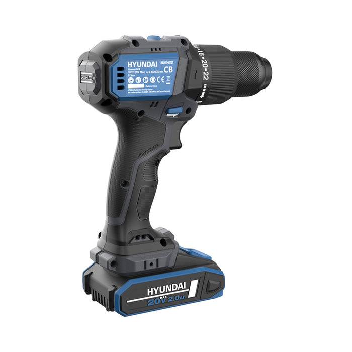 CORDLESS BRUSHLESS IMPACT DRILL HYUNDAI HD20X-60TT 20 V, 60.00 nm, 2.00 Ah, CASE
