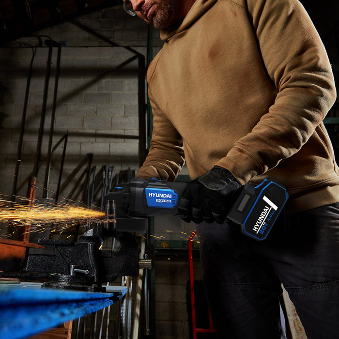 CORDLESS ANGLE GRINDER HYUNDAI AG20X-125FT 20 V, CASE, 125 mm, 4.00 Ah