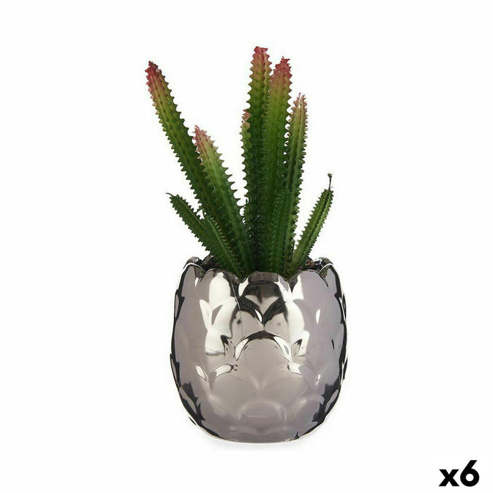 Decorative Plant Ibergarden Ceramic Plastic Cactus 10 x 20 x 10 cm (6 Units)