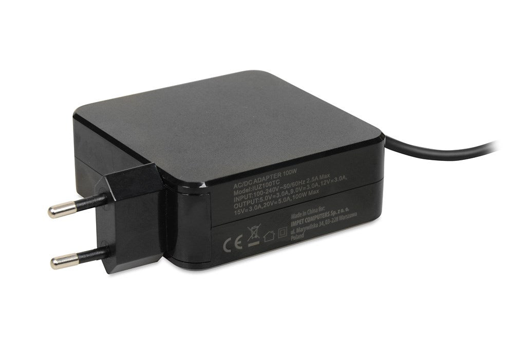iBOX IUZ100TC laptop charger PD 100W, E-mark chip