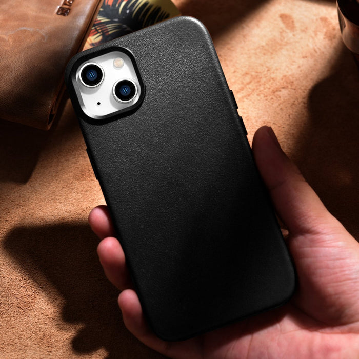iCarer Case Leather cover for iPhone 14 black (WMI14220705-BK) (MagSafe compatible) - Cell phone cases