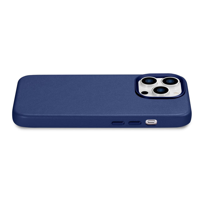 iCarer Case Leather Cover Genuine Leather Case for iPhone 14 Pro Max blue (WMI14220708-BU) (MagSafe compatible) - Cell