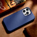 iCarer Case Leather Cover Genuine Leather Case for iPhone 14 Pro Max blue (WMI14220708-BU) (MagSafe compatible) - Cell