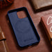 iCarer Case Leather Cover Genuine Leather Case for iPhone 14 Pro Max blue (WMI14220708-BU) (MagSafe compatible) - Cell