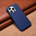 iCarer Case Leather Cover Genuine Leather Case for iPhone 14 Pro Max blue (WMI14220708-BU) (MagSafe compatible) - Cell
