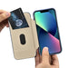 iCarer CE Oil Wax Premium Leather Folio Case iPhone 14 magnetic flip case MagSafe blue (AKI14220705-BU) - Cell phone