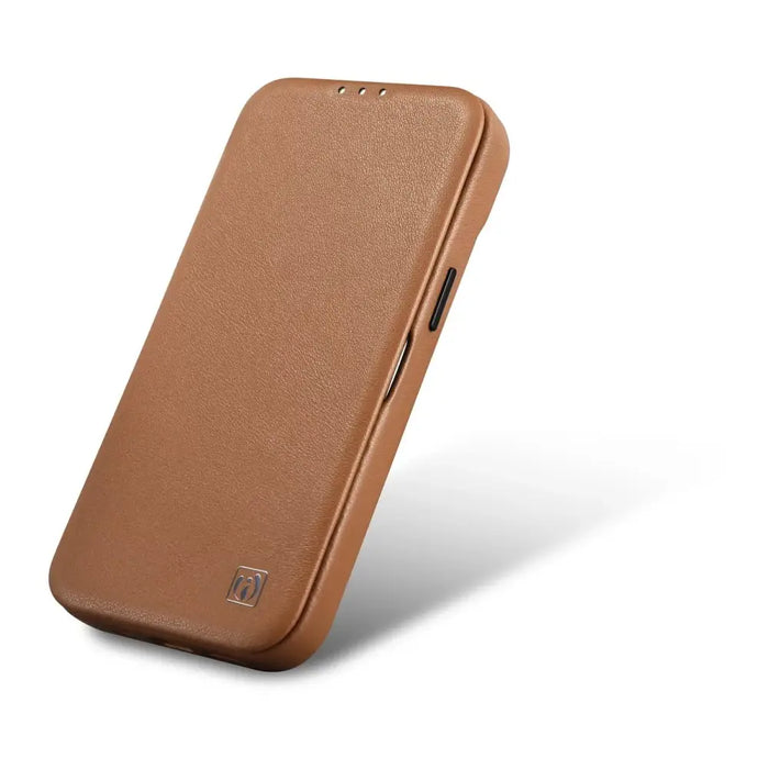 iCarer CE Premium Leather Folio Case iPhone 14 magnetic flip case MagSafe brown (WMI14220713-BN) - Cell phone cases