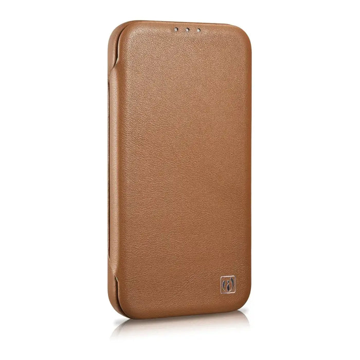 iCarer CE Premium Leather Folio Case iPhone 14 Pro Max Magnetic Flip Leather Folio Case MagSafe Brown (WMI14220716-BN)