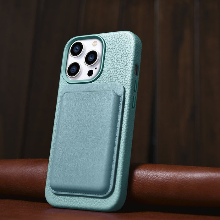 iCarer Litchi Premium Leather Case iPhone 14 Pro Max Magnetic Leather Case with MagSafe Green (WMI14220712-GN) - Cell
