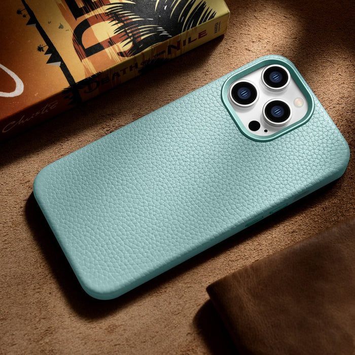iCarer Litchi Premium Leather Case iPhone 14 Pro Max Magnetic Leather Case with MagSafe Green (WMI14220712-GN) - Cell