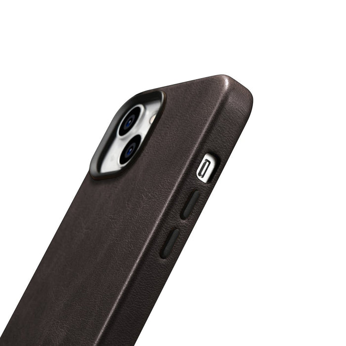 iCarer Oil Wax Premium Leather Case magnetic leather case iPhone 14 with MagSafe brown (WMI14220701-BN) - Cell phone