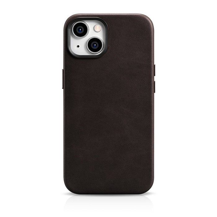 iCarer Oil Wax Premium Leather Case magnetic leather case iPhone 14 with MagSafe brown (WMI14220701-BN) - Cell phone