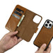 iCarer Oil Wax Wallet Case 2in1 Cover iPhone 14 Pro Max Leather Flip Cover Anti-RFID brown (WMI14220724-TN) - Cell