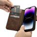 iCarer Oil Wax Wallet Case 2in1 Cover iPhone 14 Pro Max Leather Flip Cover Anti-RFID brown (WMI14220724-BN) - Cell