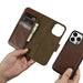 iCarer Oil Wax Wallet Case 2in1 Cover iPhone 14 Pro Max Leather Flip Cover Anti-RFID brown (WMI14220724-BN) - Cell