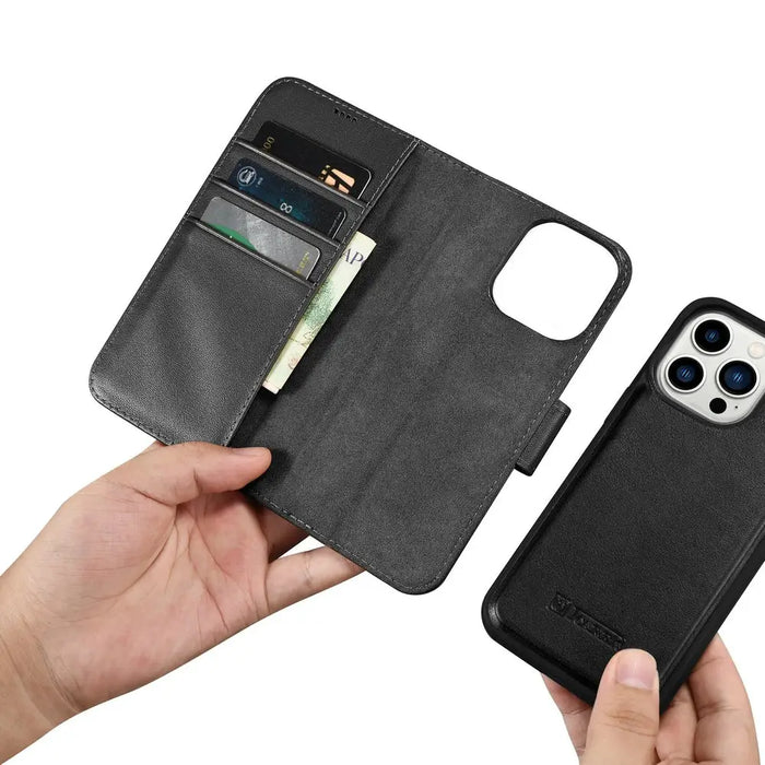 iCarer Wallet Case 2in1 Cover iPhone 14 Pro Leather Flip Cover Anti-RFID black (WMI14220726-BK) - Cell phone cases
