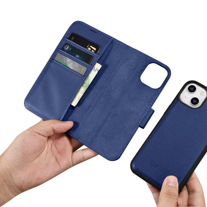 iCarer Wallet Case 2in1 Case iPhone 14 Anti-RFID Leather Flip Case Blue (WMI14220725-BU) - Cell phone cases