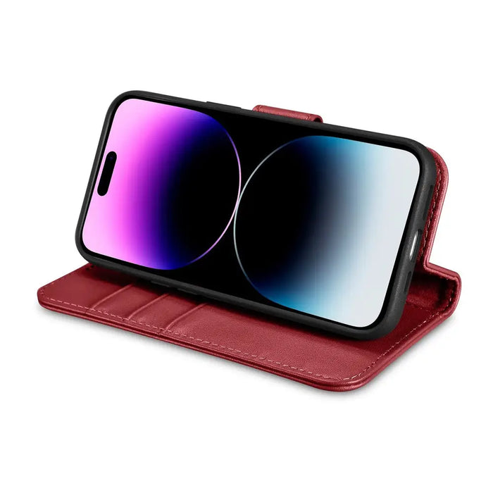 iCarer Wallet Case 2in1 iPhone 14 Pro Leather Flip Case Anti-RFID red (WMI14220726-RD) - Cell phone cases