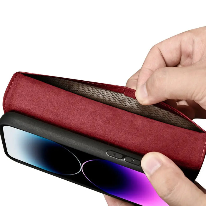 iCarer Wallet Case 2in1 iPhone 14 Pro Leather Flip Case Anti-RFID red (WMI14220726-RD) - Cell phone cases