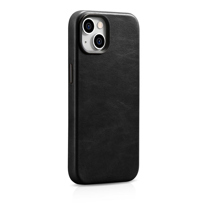 iCarer Oil Wax Premium Leather Case iPhone 14 Plus Magnetic Leather Case with MagSafe Black (WMI14220703-BK)