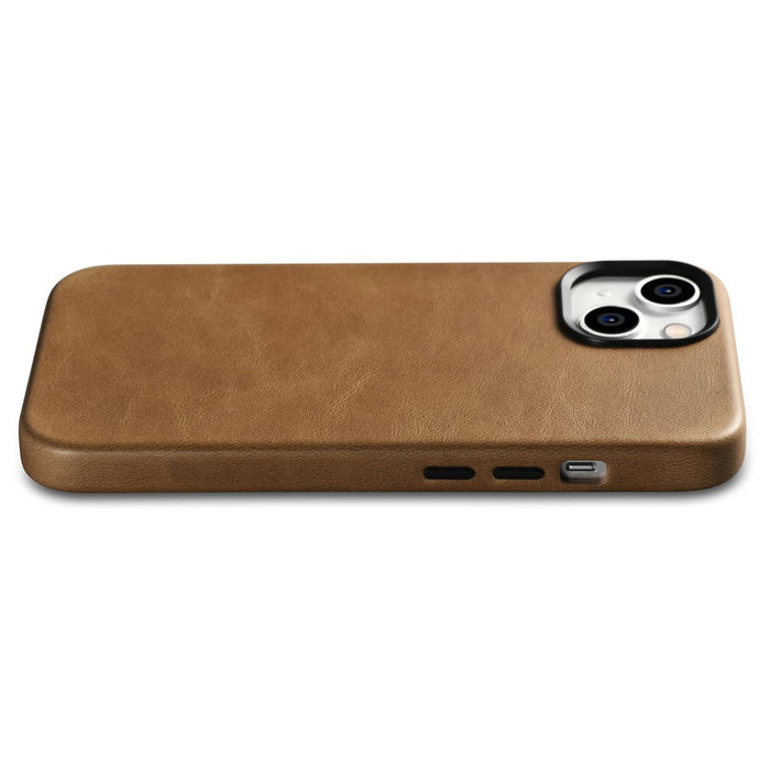 iCarer Oil Wax Premium Leather Case iPhone 14 Plus Magnetic Leather Case with MagSafe Brown (WMI14220703-TN)