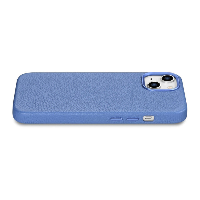 iCarer Litchi Premium Leather Case iPhone 14 Magnetic Leather Case with MagSafe Light Blue (WMI14220709-LB)