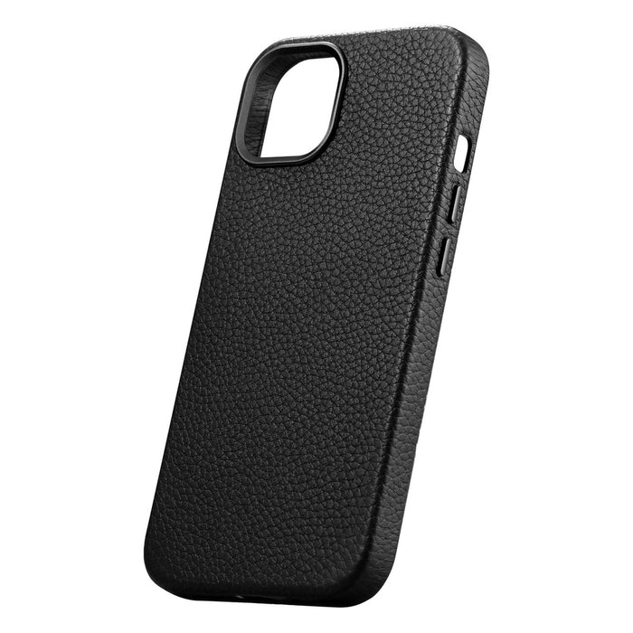 iCarer Litchi Premium Leather Case iPhone 14 Plus Magnetic Leather Case with MagSafe Black (WMI14220711-BK)