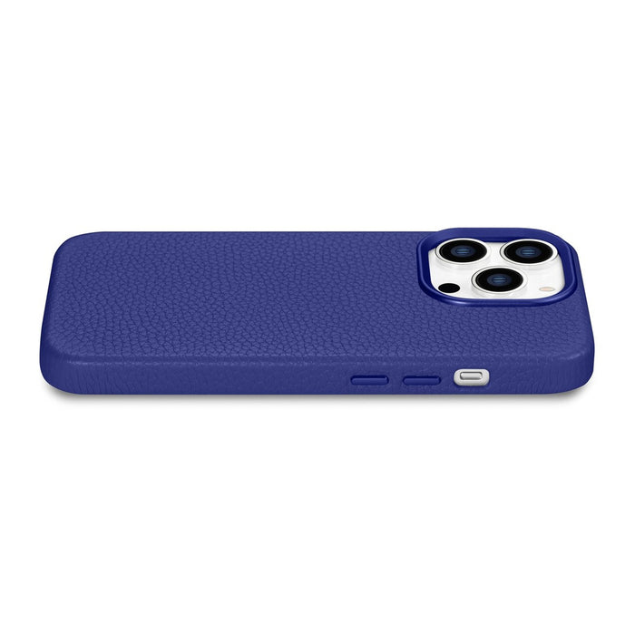 iCarer Litchi Premium Leather Case iPhone 14 Pro Max Magnetic Leather Case with MagSafe Dark Blue (WMI14220712-DB)