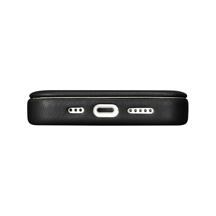 iCarer CE Premium Leather Folio Case iPhone 14 Plus Magnetic Flip Leather Folio Case MagSafe black (WMI14220715-BK)